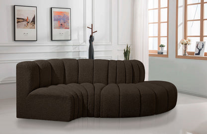 Arc - Boucle Fabric 4 Piece L-Shaped Modular Sofa