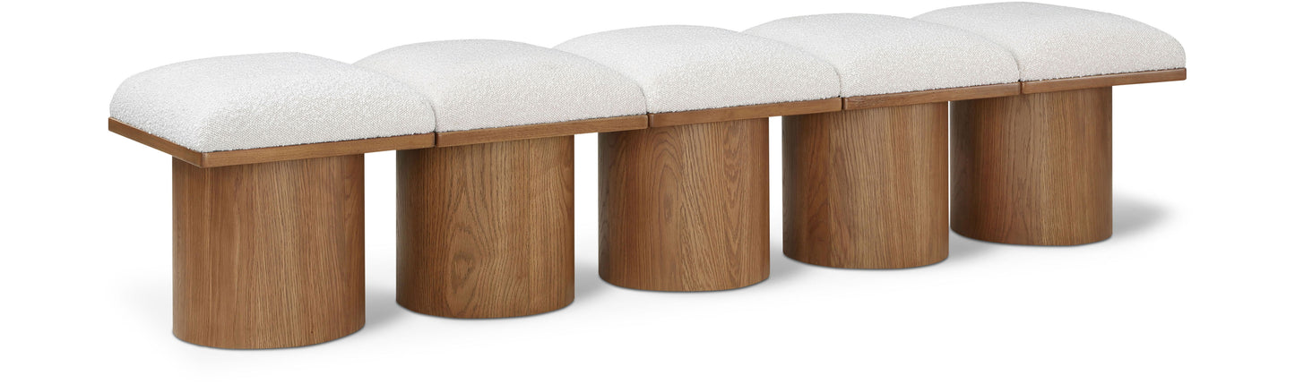 Pavilion - 5 Piece Modular Bench With Walnut Base