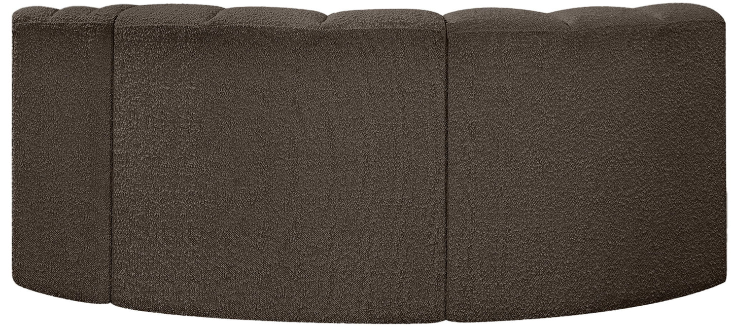 Arc - Boucle Fabric 3 Piece Modular L-Shaped Sofa