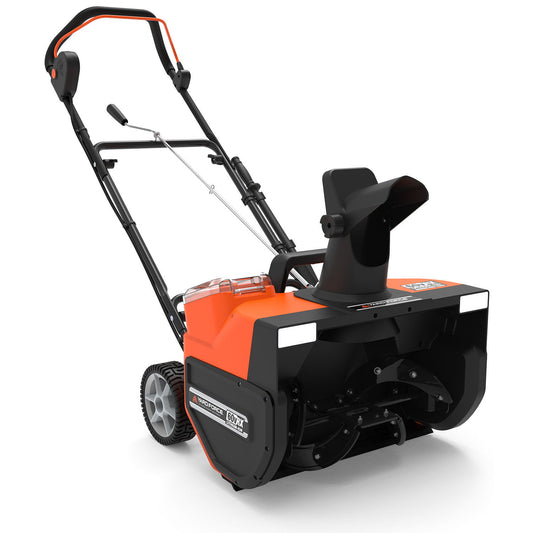 Yard Force - 18" Single Stage Snow Blower, Battery Powered - Black