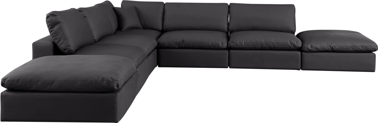 Comfy - 7 Piece Faux Leather Modular Corner Sectional