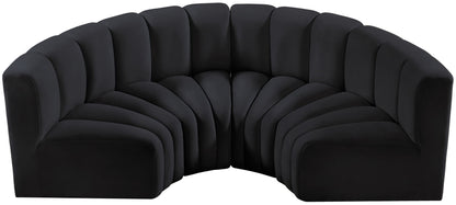 Arc - Velvet 4 Piece U-Shaped Modular Sofa