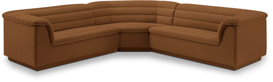 Cascade - Velvet Modular Sectional - Saddle