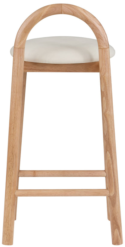 Calvin - Faux Leather Stool - Light Brown Legs