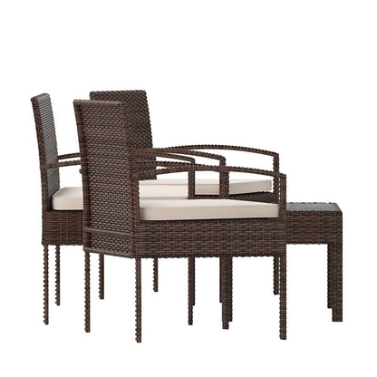 Flash Furniture - 4 Piece Patio Outdoor Set - Brown / Beige
