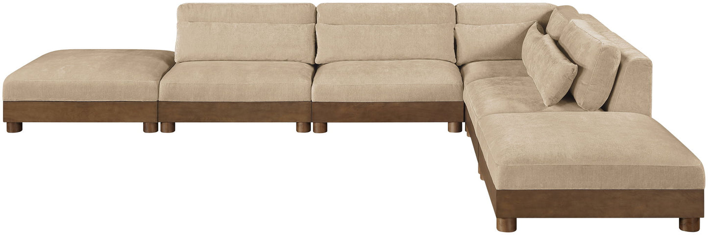 Turin - Chenille Fabric Upholstered Modular Sectional - Beige