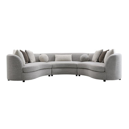 Ivria - Sectional Sofa With 9 Pillows - Gray Boucle