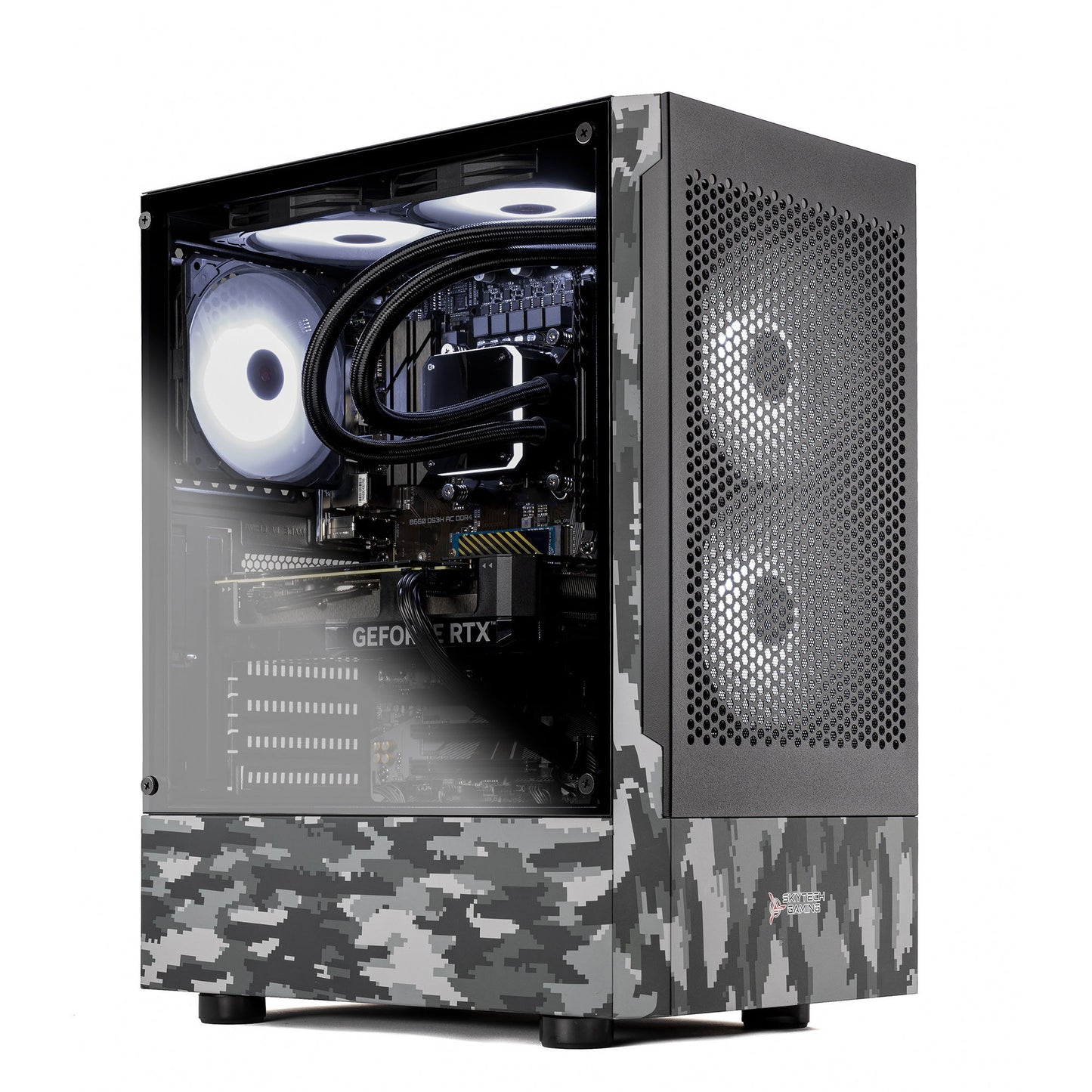 Skytech Gaming - Ghost Gaming Tower, Ryzen 7 5700,16 GB /1TB SSD, RTX3050 6 GB - Camo/Black