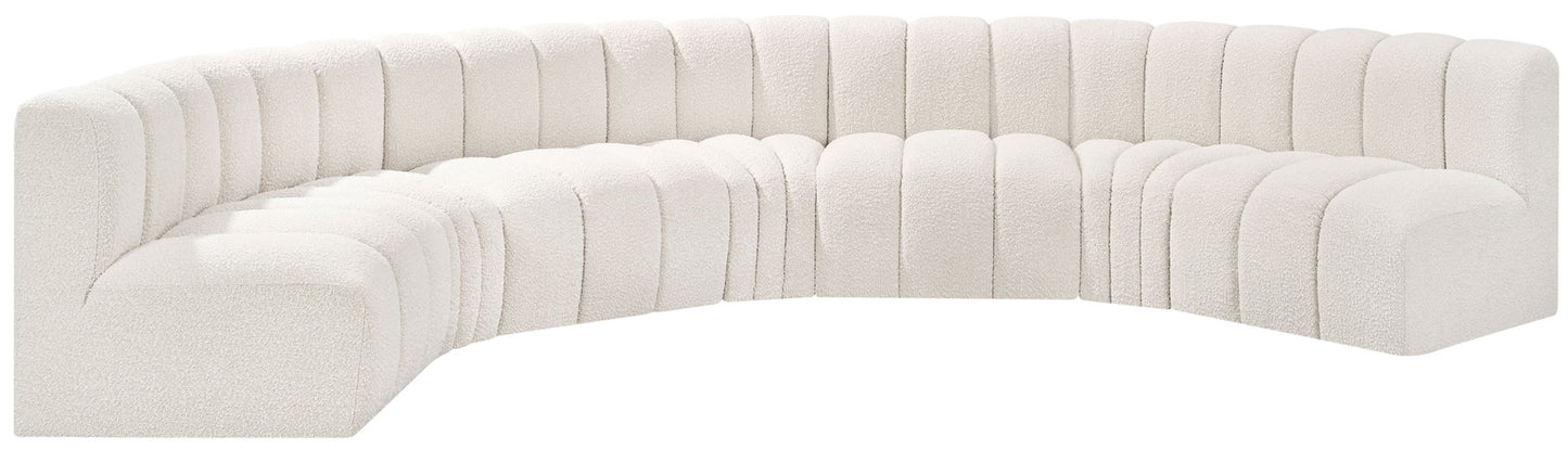 Arc - Boucle Fabric 7 Piece U-Shaped Modular Sofa
