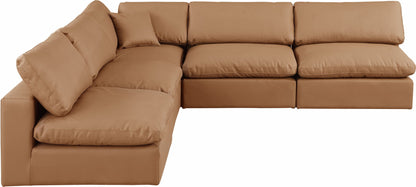 Comfy - 5 Piece Faux Leather Modular Corner Armless Sectional