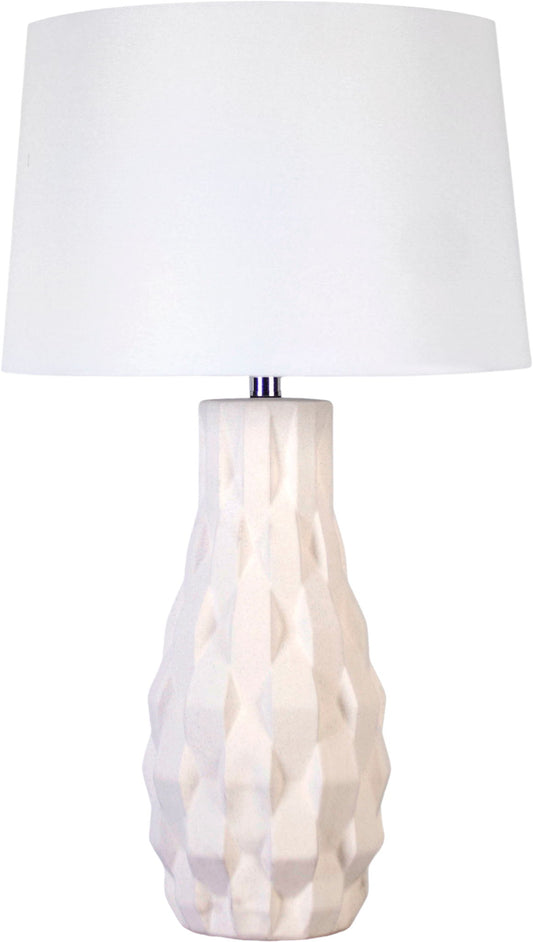 "Sculpted Elegance" Ceramic Table Lamp (Set of 2) - White Sand