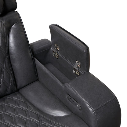 U8611 - Power Recliner With Power Headrest And LED - Charcoal