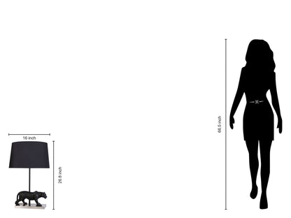 "Panther Noir" Resin Table Lamp (Set of 2) - Black Resin/Pn On Metal