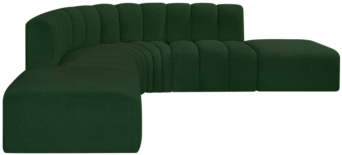 Arc - Boucle Fabric 6 Piece Corner Modular Sofa