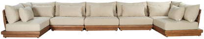 Mirella - 7 Piece Water Resistant Fabric Upholstered Outdoor Patio Modular Sectional