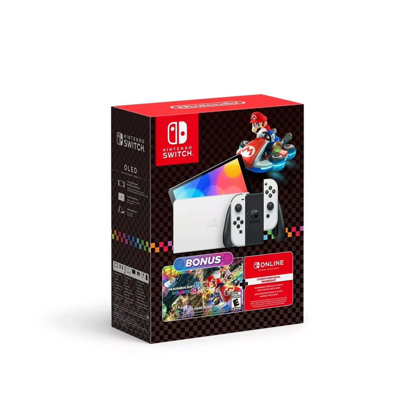 Nintendo - Switch OLED With Mario Kart Deluxe - White