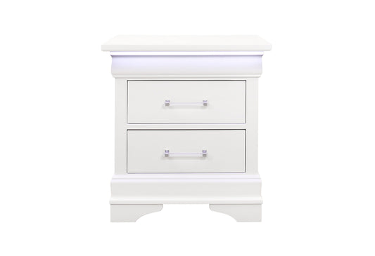 Charlie - Nightstand With LED - White