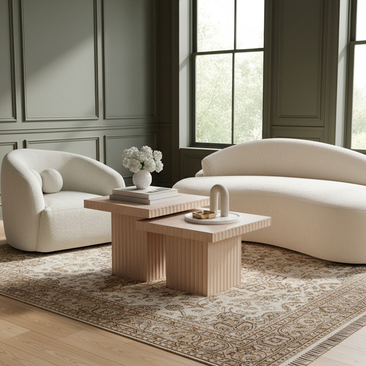 Spencer - 18" Oak Veneer 2 Piece Coffee Table