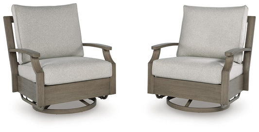 Rainier Ranch - Swivel Glider Chair With Cushion - Brown / Beige