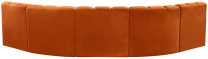 Arc - Velvet 5 Piece U-Shaped Modular Sofa