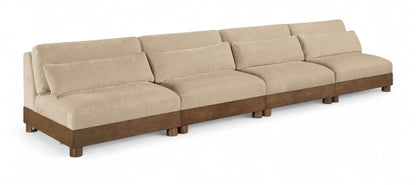 Turin - Chenille Fabric Upholstered Modular Sectional - Beige