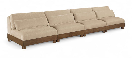 Turin - 4 Piece Fabric Upholstered Modular Armless Sofa