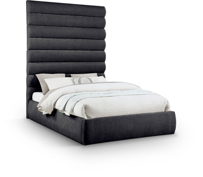 Adam - Chenille Fabric Bed With 89" Headboard