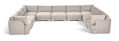Hammond - Velvet Performance Fabric Upholstered 9 Piece Sectional
