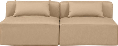 Cube - Modular 2 Piece Armless Sofa - Tan