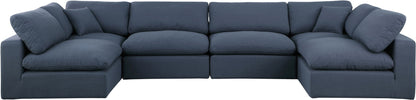 Comfy - 6 Piece Linen Modular Armless Sectional