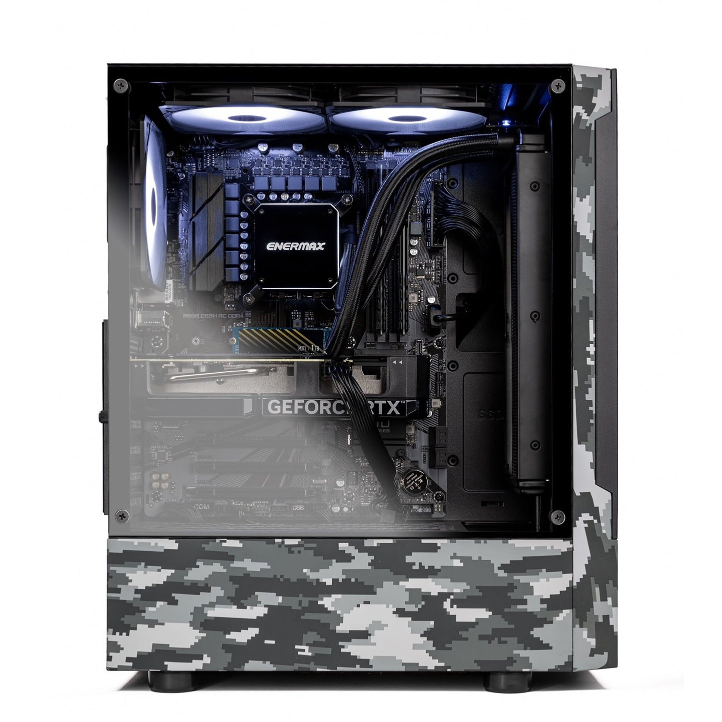 Skytech Gaming - Ghost Gaming Tower, Ryzen 7 5700,16 GB /1TB SSD, RTX3050 6 GB - Camo/Black
