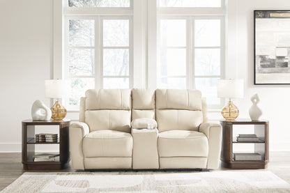 Dahlmoore - Dbl Power Reclining Loveseat With Console - Almond