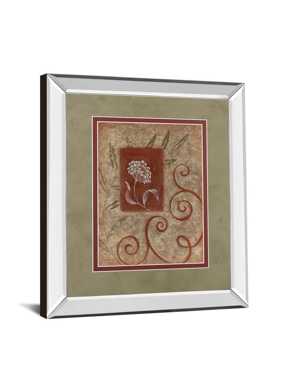 Florescence I By Jane Carroll - Mirror Framed Print Wall Art - Beige