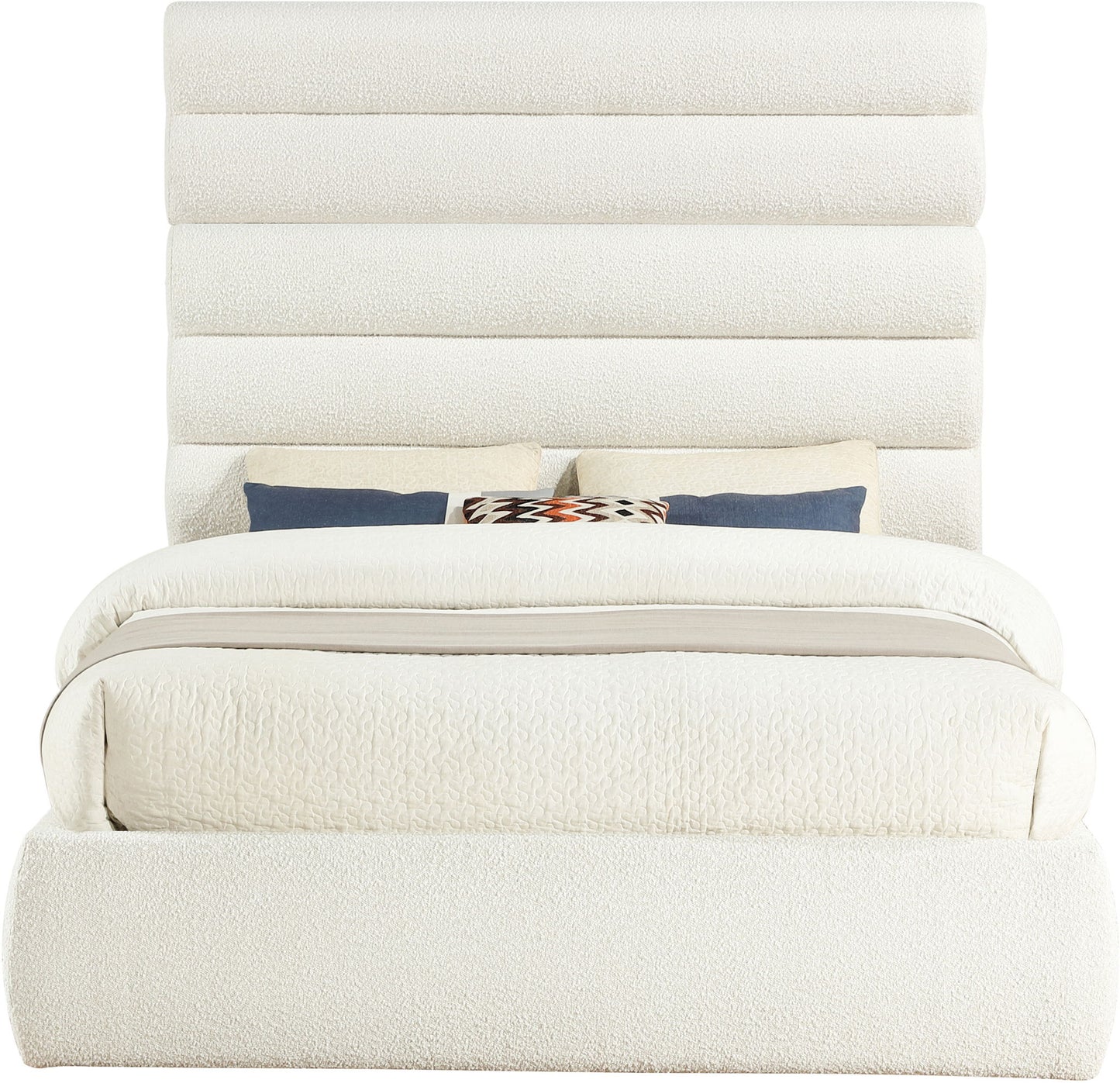 Adam - Boucle Fabric Bed With 70.5" Headboard