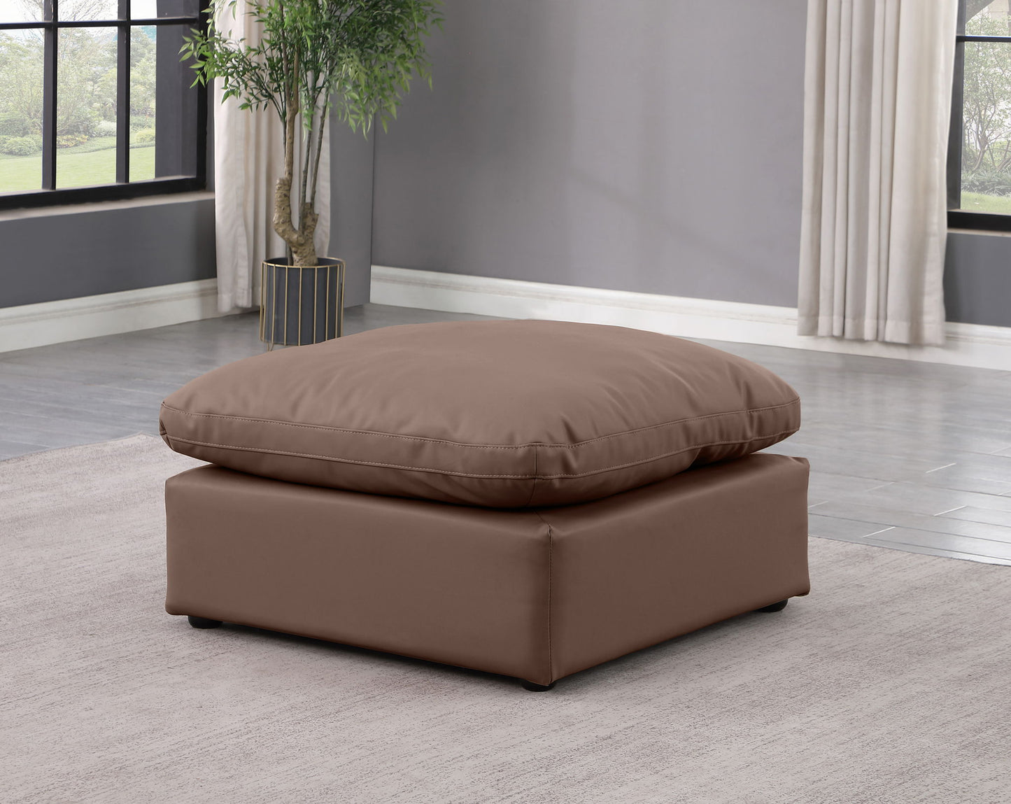 Indulge - Faux Leather Ottoman