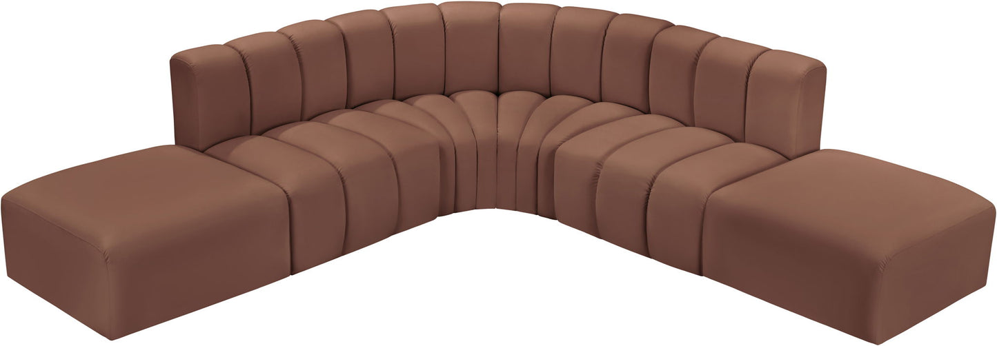 Arc - Faux Leather 6 Piece Corner Modular Sofa