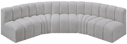 Arc - Boucle Fabric 5 Piece U-Shaped Modular Sofa