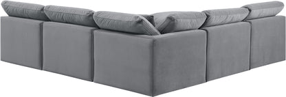 Indulge - Velvet 5 Piece Modular Corner Armless Sectional