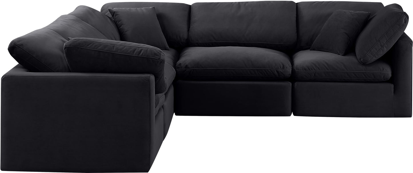 Indulge - Velvet 5 Piece Modular Corner Sectional