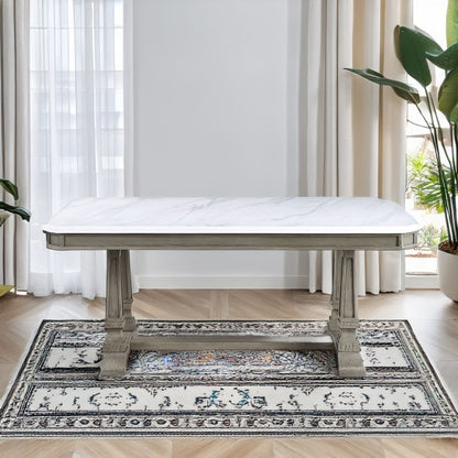 Zumala - Dining Table - Marble Top & Weathered Oak