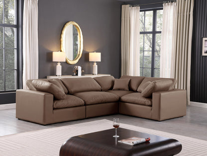 Comfy - 4 Piece Faux Leather Modular Sectional