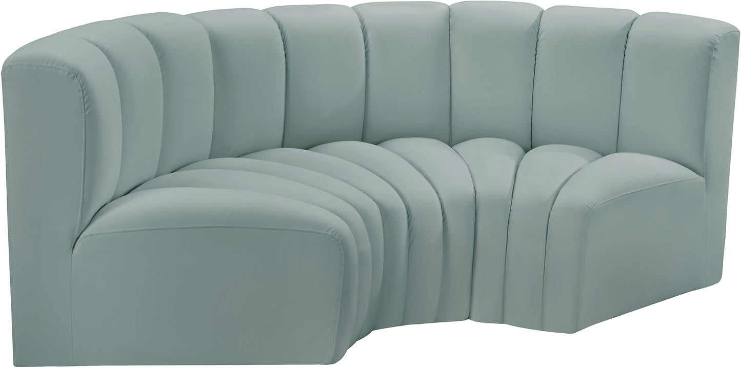Arc - Faux Leather 3 Piece Modular U-Shaped Sofa