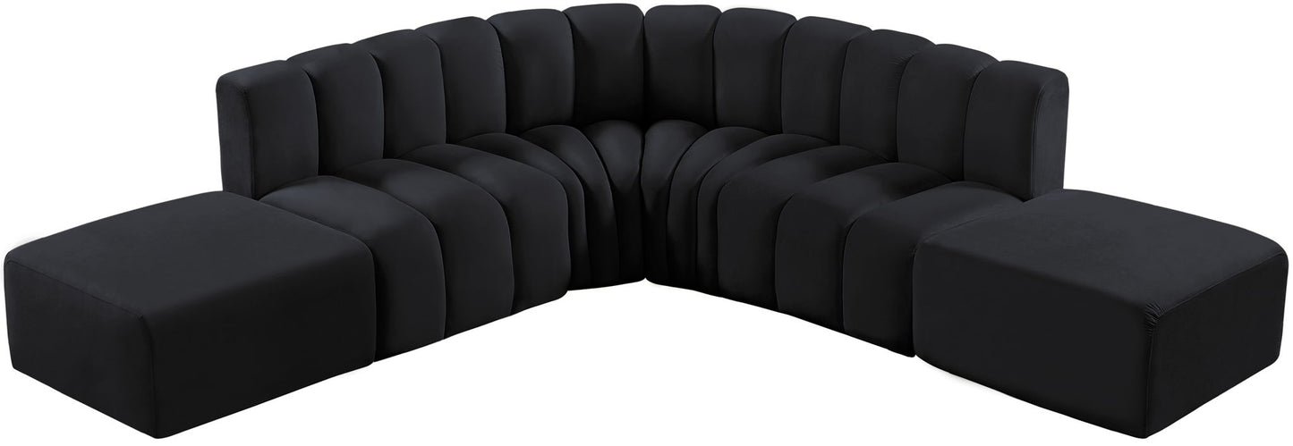 Arc - Velvet 6 Piece Corner Modular Sofa