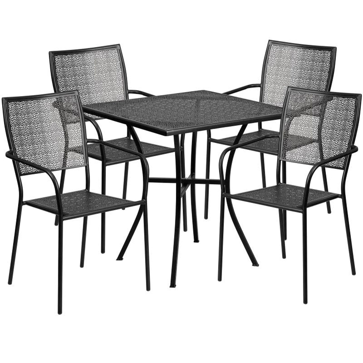 Flash Furniture - 5 Piece Patio  Set - Black