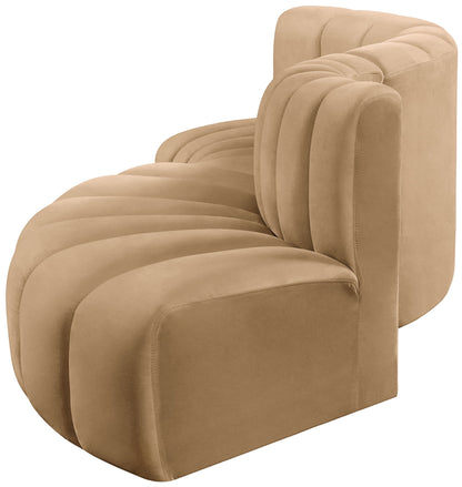 Arc - Velvet 4 Piece L-Shaped Modular Sofa