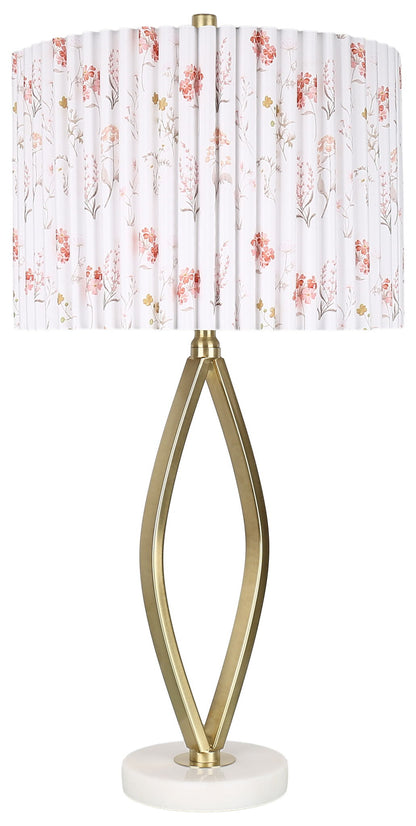 Meadow Silhouette - 29 X 15 - Metal Table Lamp (Set of 2) - Soft Gold, White Marble