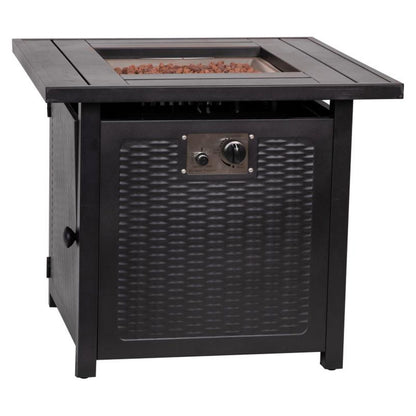 Flash Furniture - 28" Square Fire Pit Table - Black