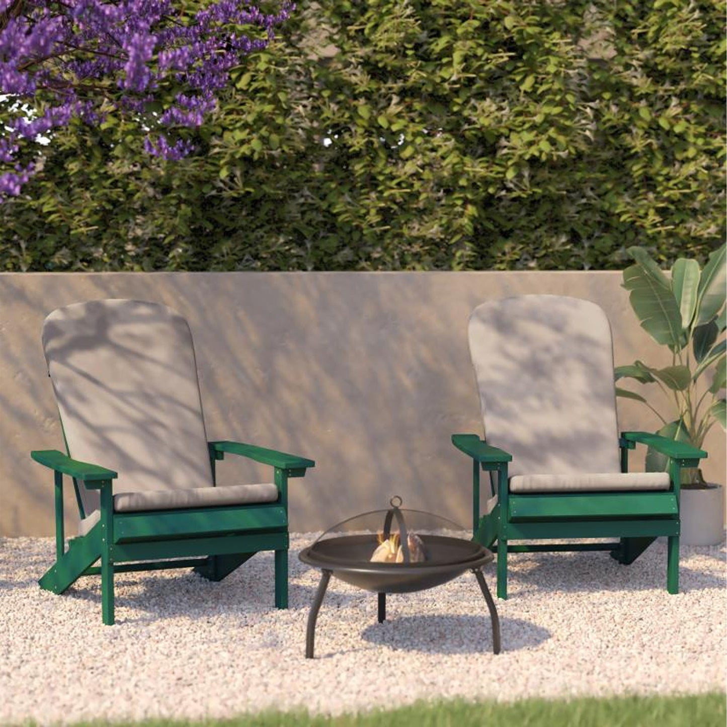 Flash Furniture - Chairs With Cushion (Set of 2) - Green / Cream