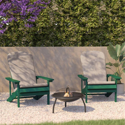 Flash Furniture - Chairs With Cushion (Set of 2) - Green / Cream