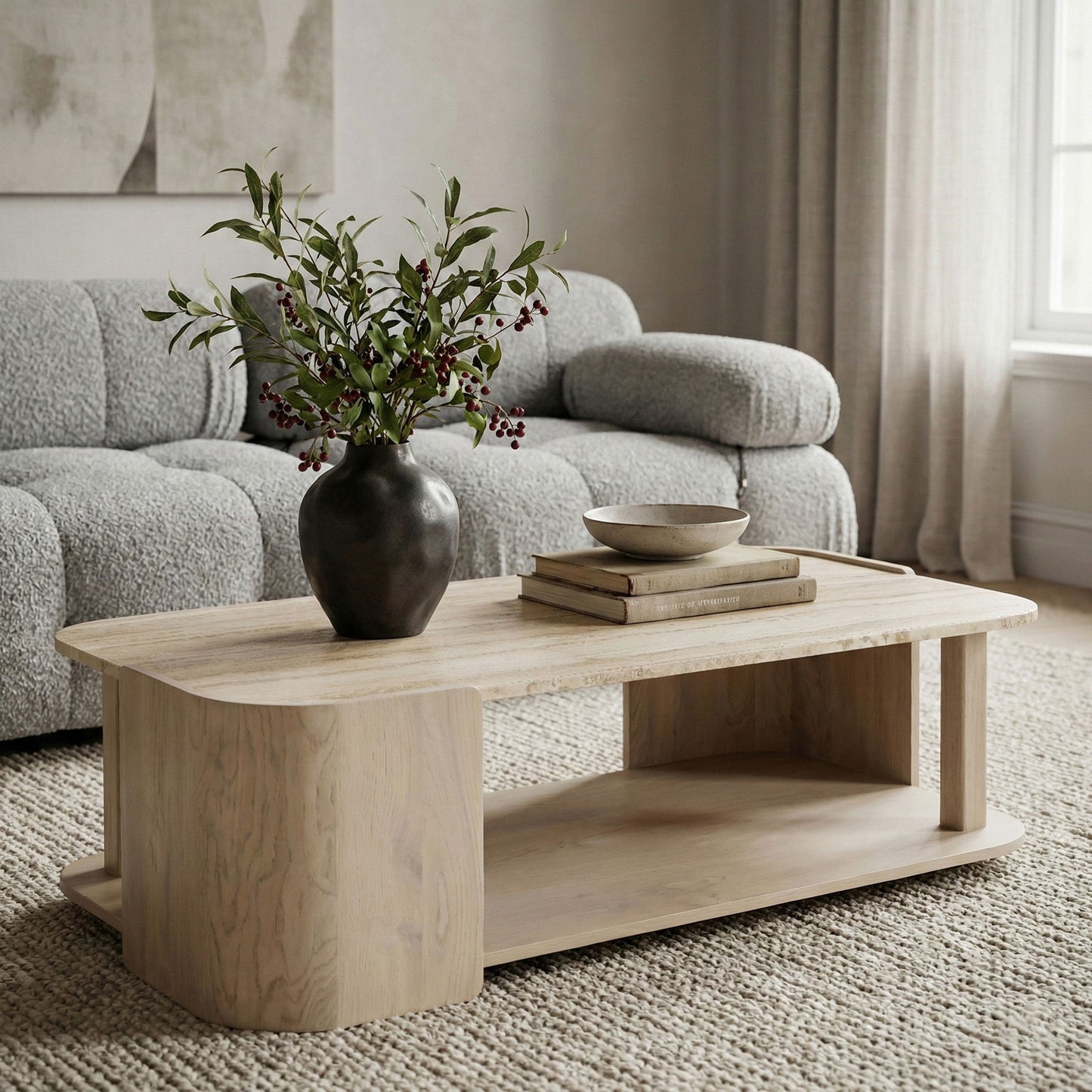 Calabria - Marble And Oak Wood Table